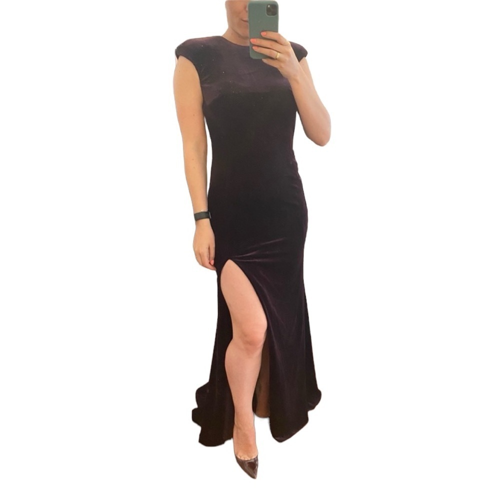 Jovani Velvet Gown with High Split